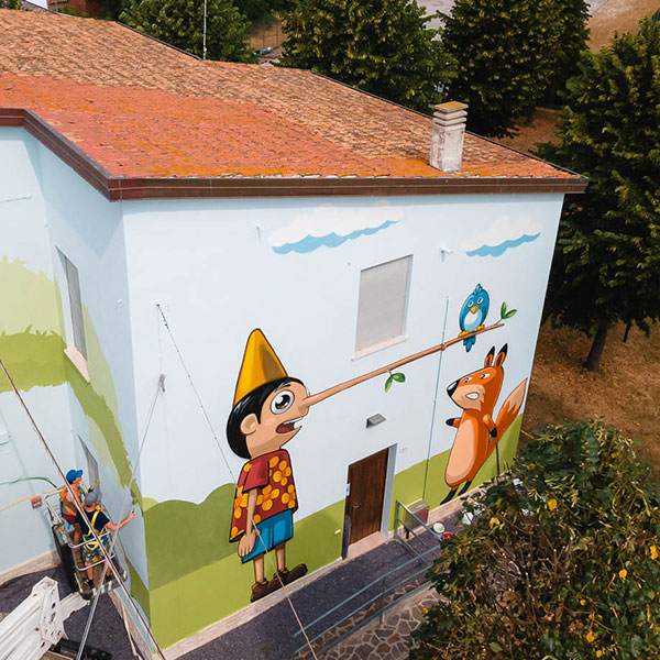 Murales dedicato alle avventure di Pinocchio by Pao a Porto Viro