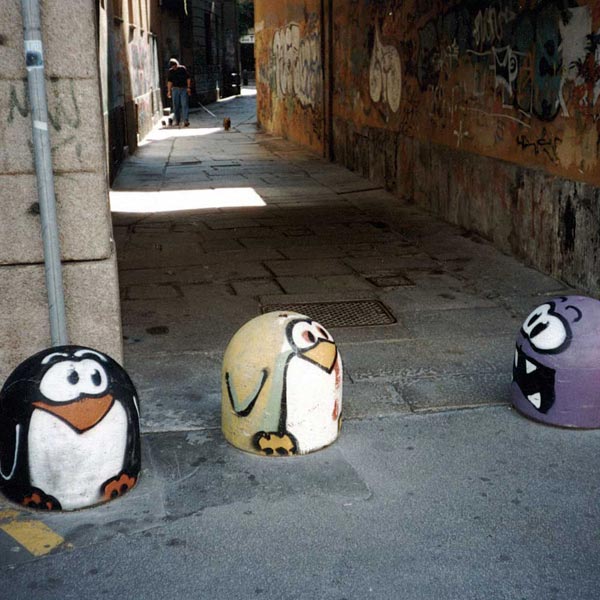 street penguins in Milan