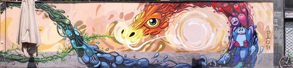 Murale by Pao in Milano chinatown 