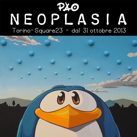 PArticolare del quadro di Pao c Guardando il cielo, cover della solo show di Pao a Torino 2013